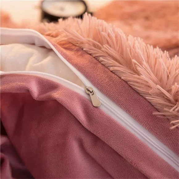 - New Luxury Faux Fur Duvet Cover,Cute Plush Comforter Set (1 Faux Fur Duv… - Picture 12 of 14